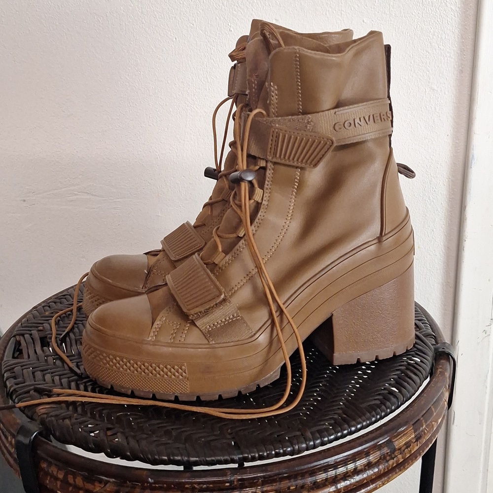 Converse GR 82 XX hi boot shoe wedge sneaker clove brown combat Women Sz 8